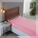 Ver imagem 3 de Lençol Cama Solteiro 100% Algodão com Elástico Percal 300 Fios Hotel Pousada:rose