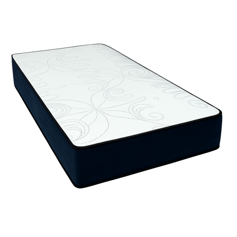 Colchão de Solteiro Branco Bordado com Espuma D28 de Alta Densidade Acabamento Resistente Altura17cm