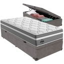 Ver imagem 1 de Cama Box Baú e Colchão Berlim Molas Ensacadas Solteiro Probel: Cinza
