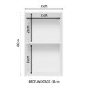 Ver imagem 4 de Armário de Cozinha Aéreo 100% MDF 35 cm 1 Porta Branco/Preto Acordes Madesa