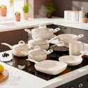 Ver imagem 2 de Jogo de Panelas Antiaderente Revestimento Cerâmica Ibiza Vanilla Premium 8 Peças - Casambiente