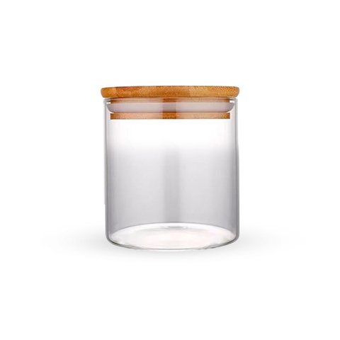 Pote Hermético para Alimentos Condimentos Temperos 270ml com Tampa de Bambu