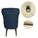 Ver imagem 5 de Cadeira Maju Suede Azul Royal com Tacha - Dominic Decor
