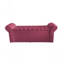 Ver imagem 3 de Kit Realeza Cabeceira de Cama Box e Calçadeira Baú King 195 Cm Suede Rosa Claro Eli Móveis