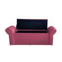 Ver imagem 4 de Kit Realeza Cabeceira de Cama Box e Calçadeira Baú King 195 Cm Suede Rosa Claro Eli Móveis