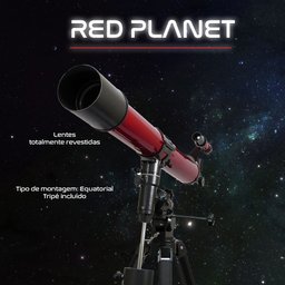 Telescópio Refração 90mm 111x Red Planet com Tripé em Alumínio Carson - 6