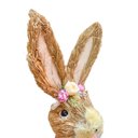 Ver imagem 4 de Coelha Palha com Vestido Rosa e Cesta de Ovos e Flores