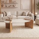 Ver imagem 1 de Mesa de Centro Tampo Off White 120x60cm e Pés Laminados Cinamomo Creta