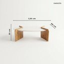 Ver imagem 3 de Mesa de Centro Tampo Off White 120x60cm e Pés Laminados Cinamomo