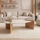 Ver imagem 1 de Mesa de Centro Tampo Off White 120x60cm e Pés Laminados Cinamomo