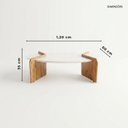 Ver imagem 3 de Mesa de Centro Tampo Off White 120x60cm e Pés Laminados Cinamomo Creta