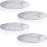 Jogo 4 Pratos Redondos para Bolo 23cm Textura Bico de Jaca em Acrílico Transparente - 1
