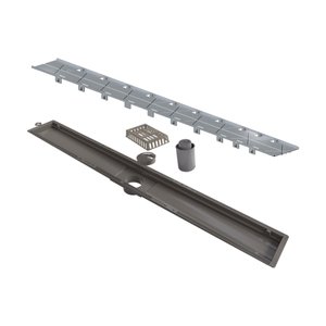 Ralo Linear Elleve Versatile 8931 75cm Saída Central com Tampa Oculta Oculta 8931