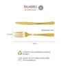 Faca e Garfo Sobremesa Inox Dourado Ouro Talher Aço Inox 8un - 2