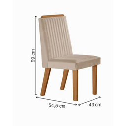 Mesa Pietra Gold 0,90x0,90 Tampo Mdf/vidro 4 Cadeiras Riviera - 2