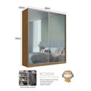 Ver imagem 2 de Guarda-Roupa Casal 2 Portas de Correr com Espelho 3 Gavetas MDF 235x200cm Nexo Marrom Freijó Natura