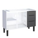 Ver imagem 2 de Gabinete de Aço Para Pia 120cm 2 Portas 3 Gavetas Jupter Cozimax Preto