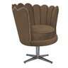 Poltrona Pétala Base Giratória de Metal Suede Marrom - Doce Sonho Móveis - 1