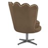 Poltrona Pétala Base Giratória de Metal Suede Marrom - Doce Sonho Móveis - 3