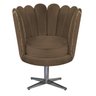 Poltrona Pétala Base Giratória de Metal Suede Marrom - Doce Sonho Móveis - 2