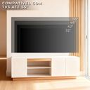Ver imagem 6 de Rack MDF 130cm 3 Portas e Nicho Central Sala Branco/Amadeirado