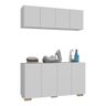 Conjunto Lavanderia Multiuso Armário Aéreo e Balcão 4 Portas Multimóveis Mp5054 Branco/natural - 2