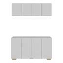 Ver imagem 3 de Conjunto Lavanderia Multiuso Armário Aéreo e Balcão 4 Portas Multimóveis Mp5054 Branco/natural