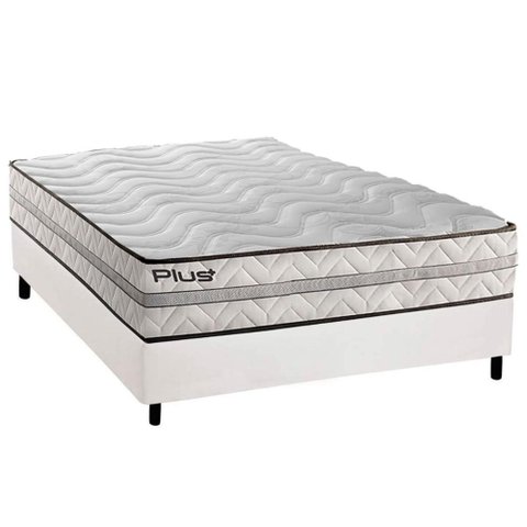 Cama Box Casal: Colchão Espuma D33 Paropas Pasquale Plus + Base Crc Corano White (138x188)