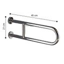 Ver imagem 2 de Barra de Apoio em U 45cm Kit 2 Uni Banheiro Box Seguranca Idoso Cadeirante Gestante Lavabo Hospital
