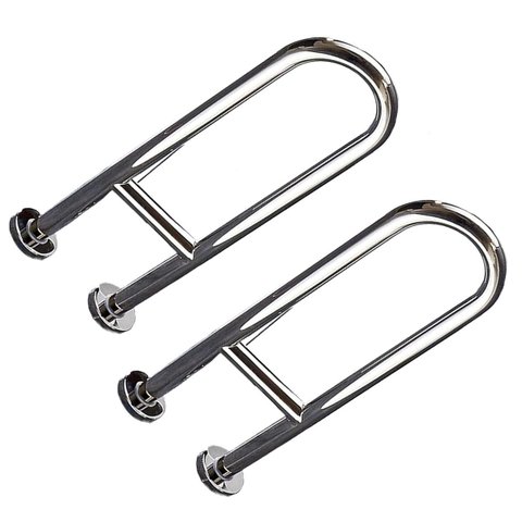 Barra de Apoio em U 45cm Kit 2 Uni Banheiro Box Seguranca Idoso Cadeirante Gestante Lavabo Hospital