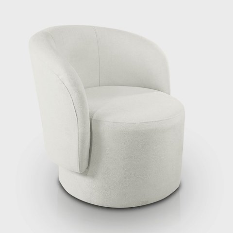 Poltrona Orgânica para Sala Confortável e Reforçada Tecido Bouclé Clair