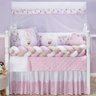 KIT JOGO DE BERÇO BALÃO BORDADO 11 PEÇAS KIT AMERICANO DE BERÇO SAFARI PARA BEBE LUXUOSO:ROSA - 1
