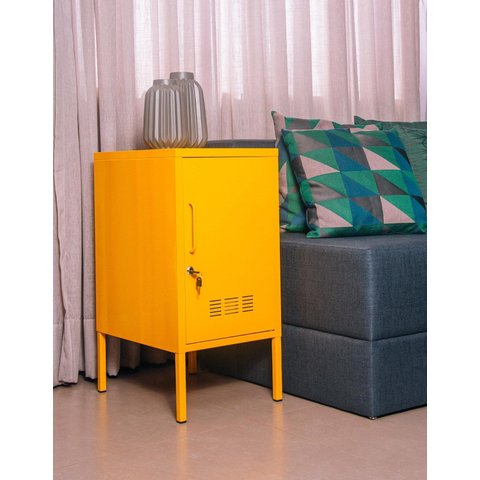 Armário de Aço Decorativo Multiuso C/ Chave Amarelo
