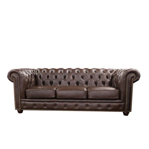 Sofá 3 Lugares Maísa 235cm Couro Capuccino - Sallar Home