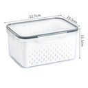 Ver imagem 6 de Kit 3 Potes Organizadores Hermetico com Cesto Drenagem Grande Multiuso Profissional Geladeira