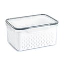 Ver imagem 4 de Kit 3 Potes Organizadores Hermetico com Cesto Drenagem Grande Multiuso Profissional Geladeira