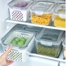 Kit 3 Potes Organizadores Hermetico com Cesto Drenagem Grande Multiuso Profissional Geladeira - 5
