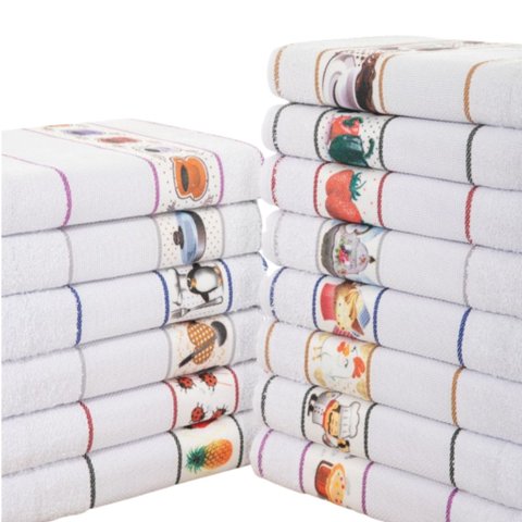 Pano de Copa Felpudo Atoalhado - Kit 10 Un - Branco