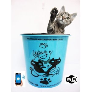Bebedouro Plastico 1700 Ml Azul WIFI torneira incolor