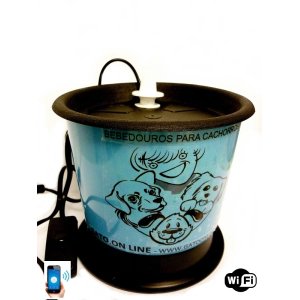 Bebedouro para caes Plastico azul 1500 ml com WIFI Bivolt