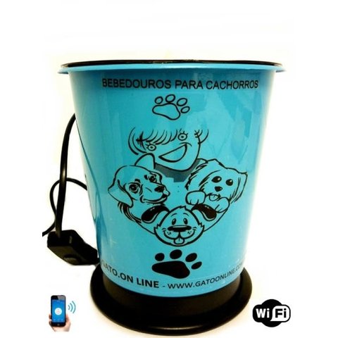 Bebedouro para caes Plastico azul 2000 ml com WIFI Bivolt