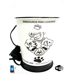 Bebedouro para caes Plastico branco 2000 ml com WIFI Bivolt - 1