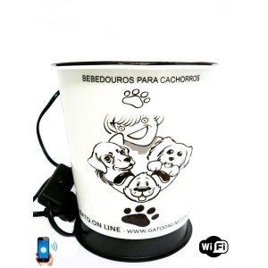 Bebedouro para caes Plastico branco 2000 ml com WIFI Bivolt