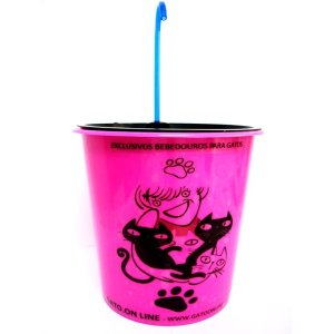 Bebedouro Plastico 1700 Ml Rosa torneira acrilico azul