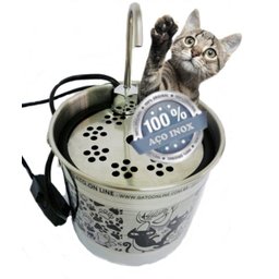 Bebedouro Gato Online Inox 1500 mL com Filtro de Água Bivolt - 1