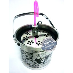 Bebedouro Inox 1500 Ml com torneira acrilico rosa