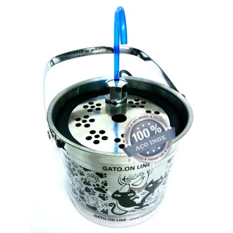 Bebedouro Inox 1500 Ml torneira acrilico azul Filtro