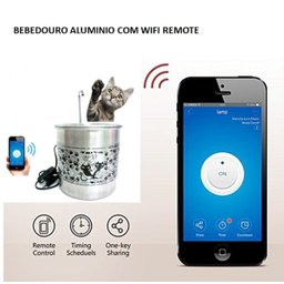 Bebedouro Gato Online para gatos Aluminio 1700 ml Bivolt com filtro e Wifi - 1