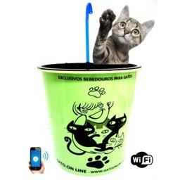 Bebedouro Plastico 1700ml Verde WIFI torneira acrilico azul - 1