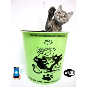 Bebedouro Plastico 1700 ml Verde WIFI torneira incolor